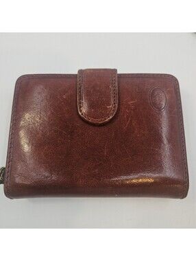 Vintage The Bridge Firenze 1969 Italy Leather Wallet Organizer Coin Purse Unisex